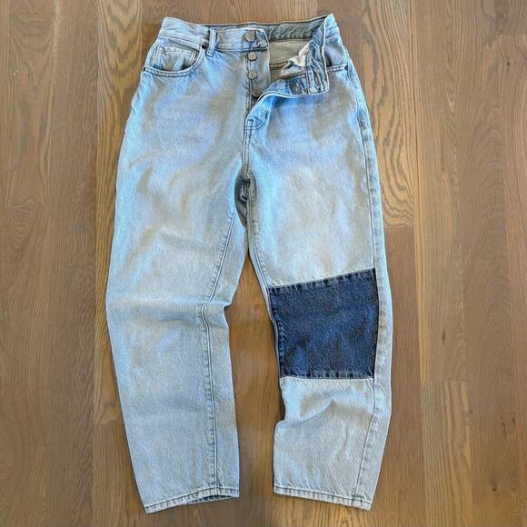 PacSun High Rise Straight Patch Jeans Light Wash Women’s Size 26 - Picture 5 of 9